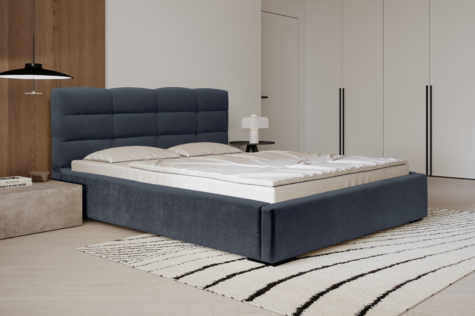 Polsterbett Navo Chenille 140x200 mit Holzrahmen Ditra-New 11