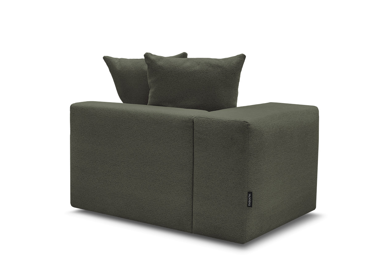 Bobochic Voltaire Sofamodul 1-Sitzer 130 × 100 cm Melange-Stoff Grün Ecke links