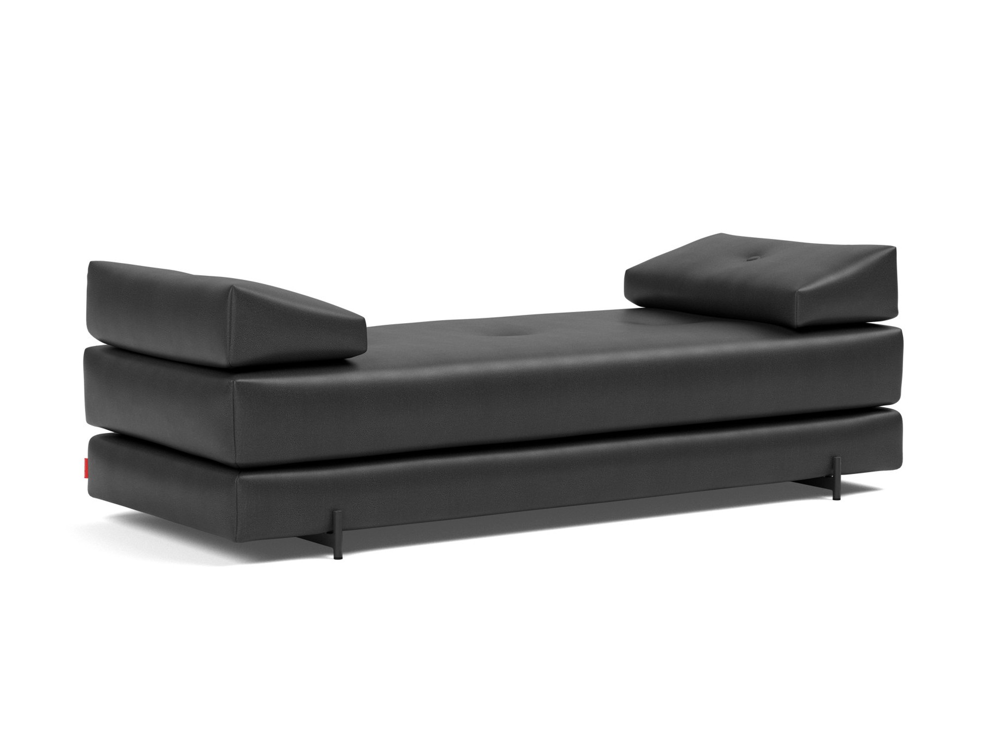 Tagesbett Sigmund Lederoptik Faunal 550-Black Beine Indu schwarz