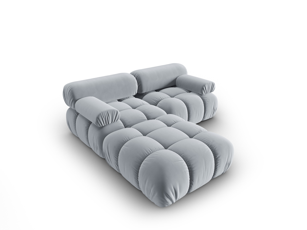 Cosmopolitan Design Modulares Ecksofa Cortina 3-Sitzer Samt Bluvel Hellblau