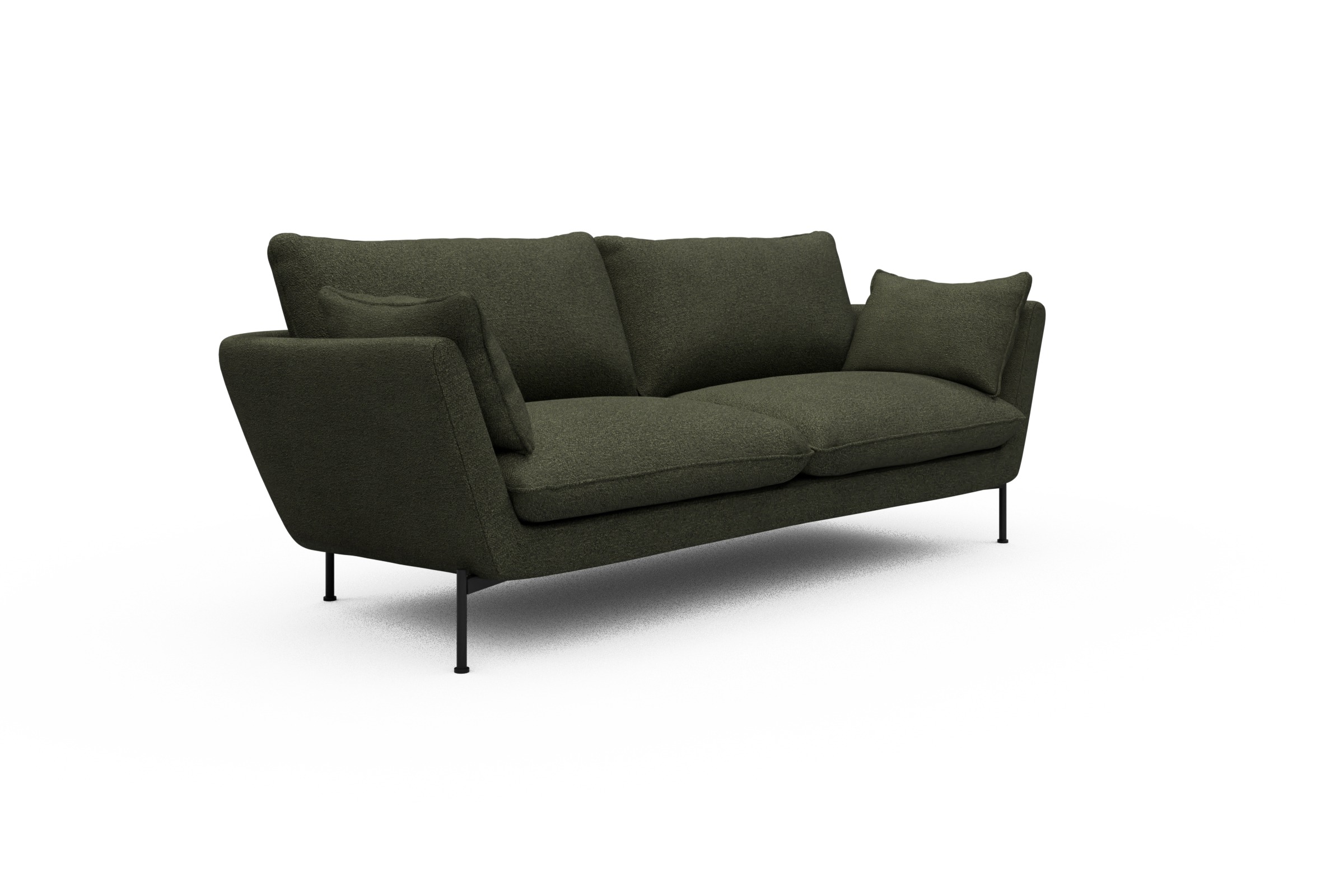 Sofa Anton 3-Sitzer Boucle-Forest-Green