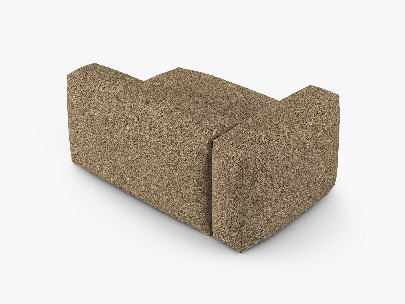 Micadoni Eckmodul mit Armlehne Martina 1-Sitzer Groß 90cm Sitztiefe Links Boucle Monet Cappuccino
