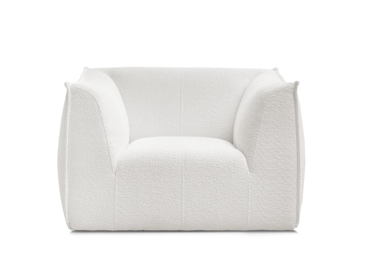 Bobochic Giorgia Sessel Bouclé-Stoff Weiß