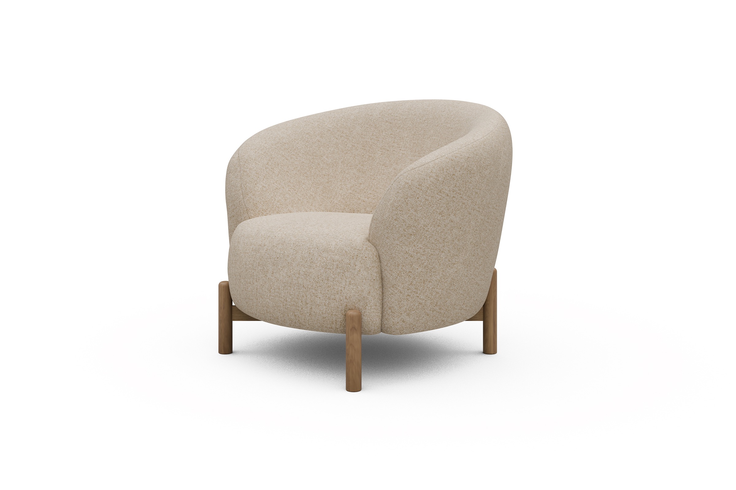 Sessel Ronda Holzbeine Eiche Natur Casone-Natural-Beige