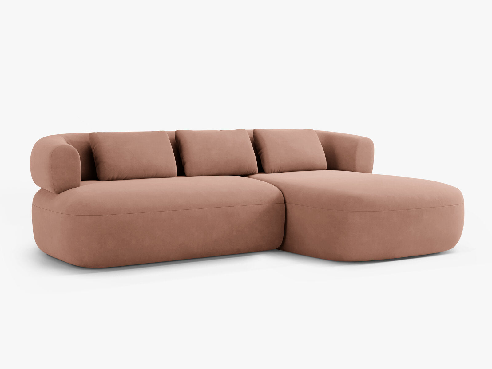 Micadoni 5-Sitzer Ecksofa Jenny Rechts Samt Salvador Rosa