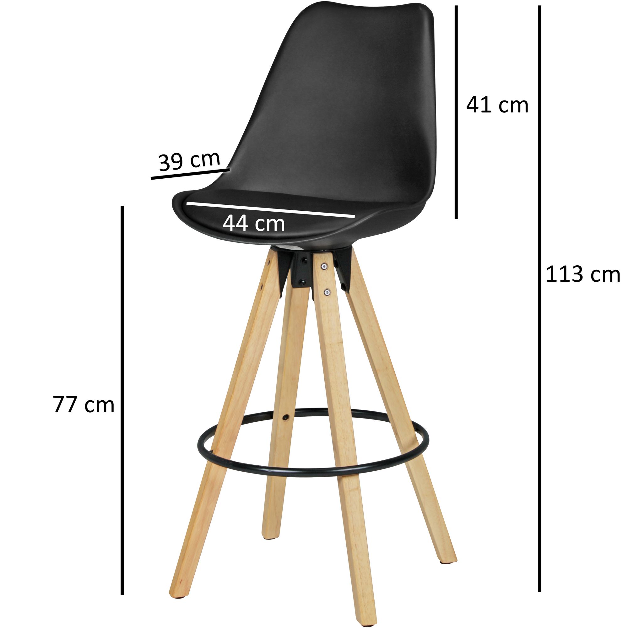 Barhocker Arna Kunstleder Schwarz