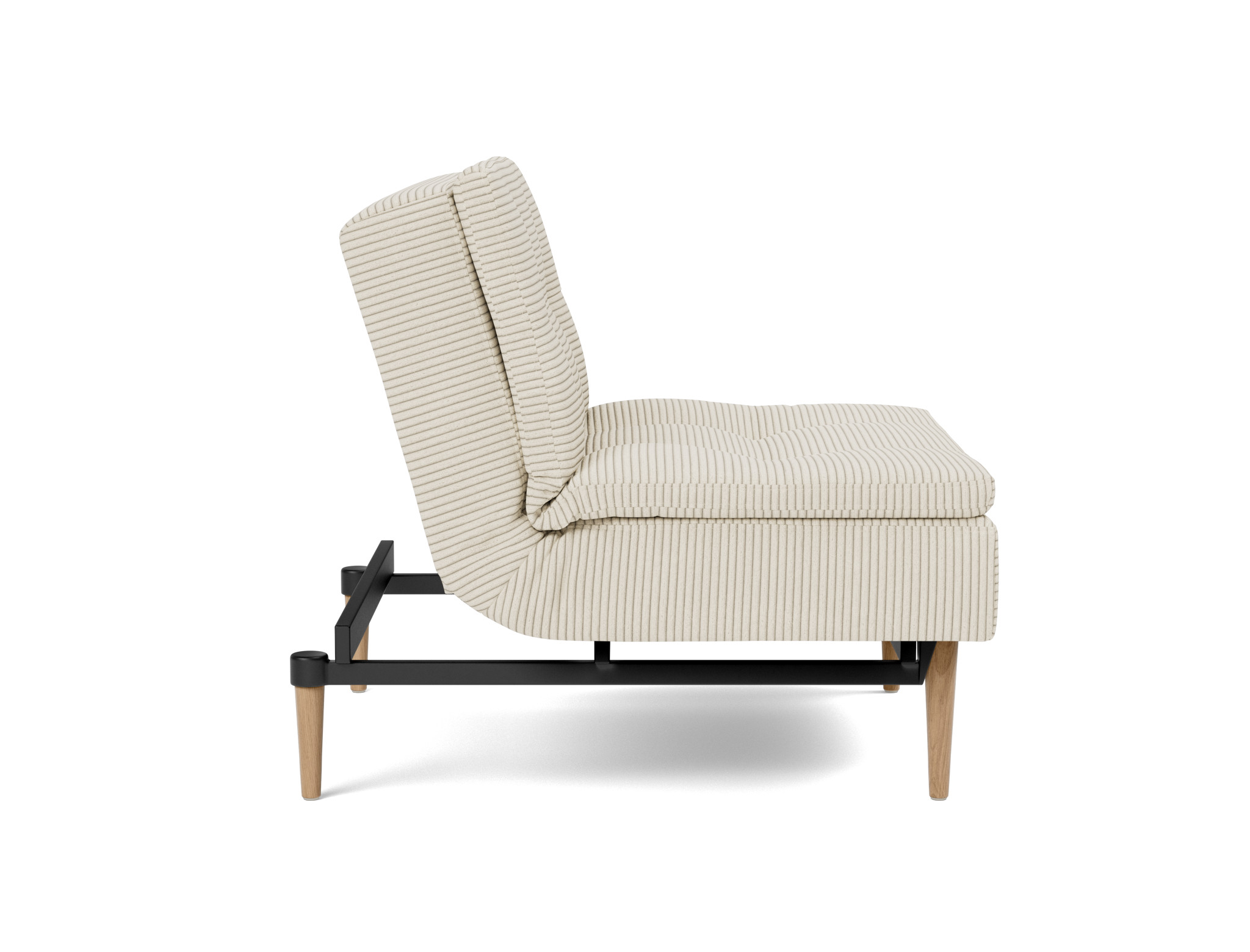 Sessel Dublexo Kord Corduroy 594-Ivory Beine Styletto Eiche hell