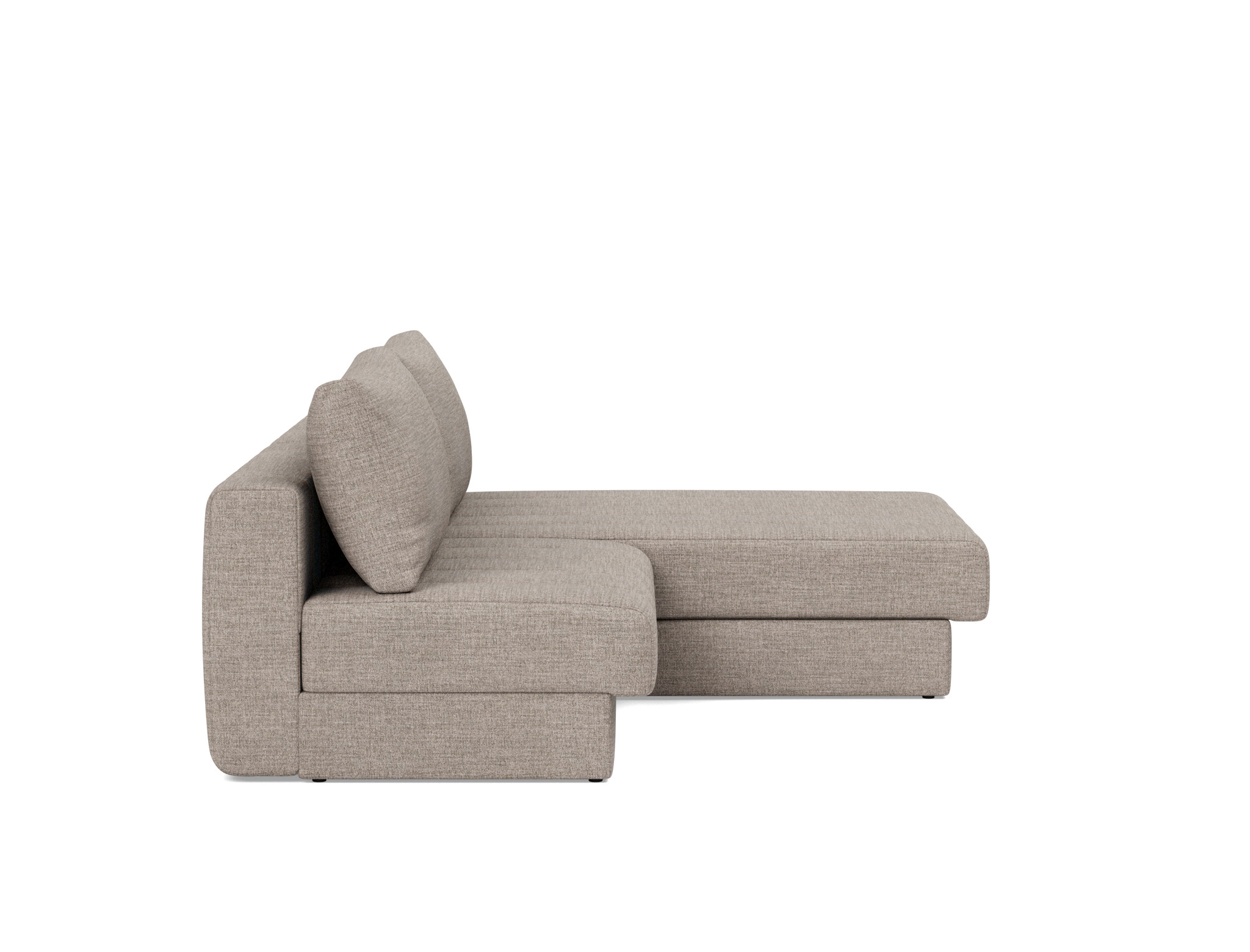 Schlafsofa Akello mit Chaiselongue Chenille Yuveno 472-Warm-Grey