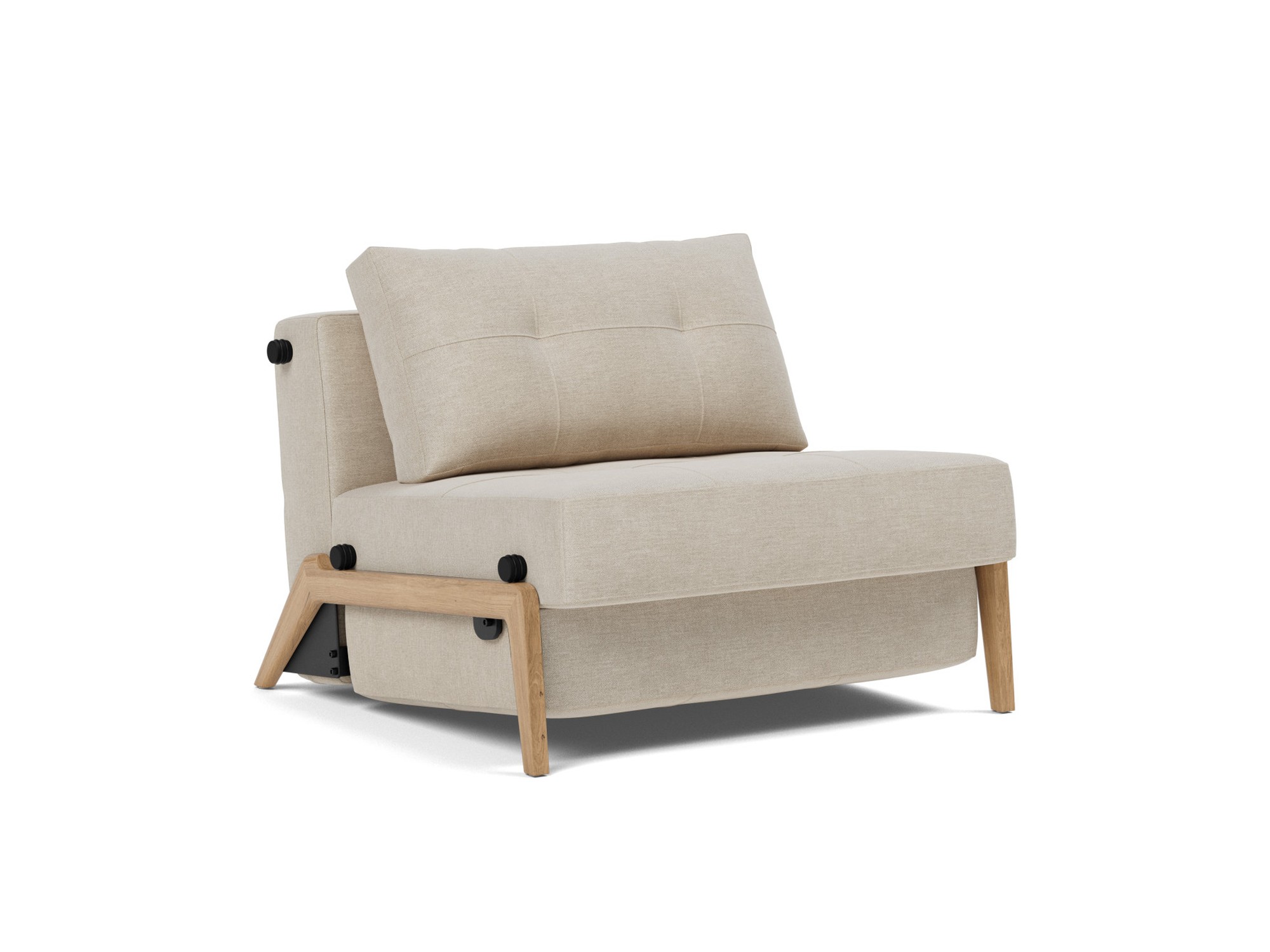 Schlafsessel Cubed 90 Flachgewebe Phobos 586-Latte Beine Eiche