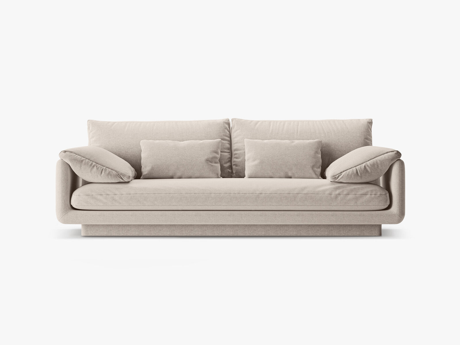 Micadoni Sofa Torino 3-Sitzer Strukturierter Stoff Helles Beige