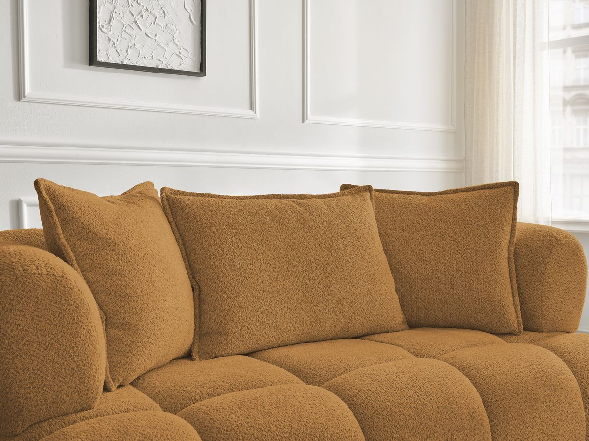 Bobochic Alya Sofa 2-Sitzer Bouclé-Stoff Gelb