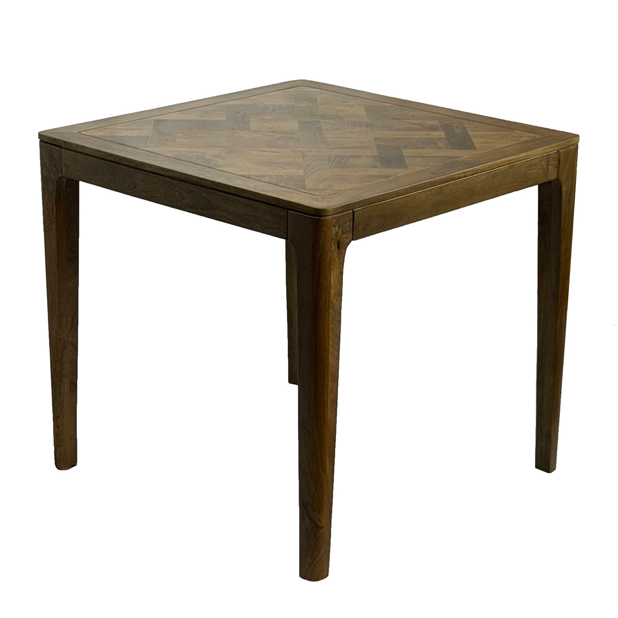 Esstisch Solund Mango Massivholz Walnuss-Finish 80 × 80 cm