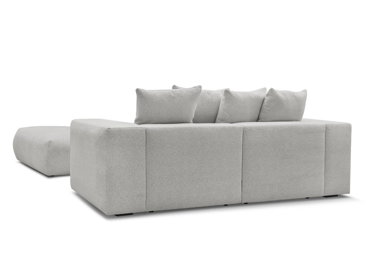 Bobochic Voltaire Sofa 4-Sitzer mit Pouf 280 × 124 cm Melange-Stoff Hellgrau