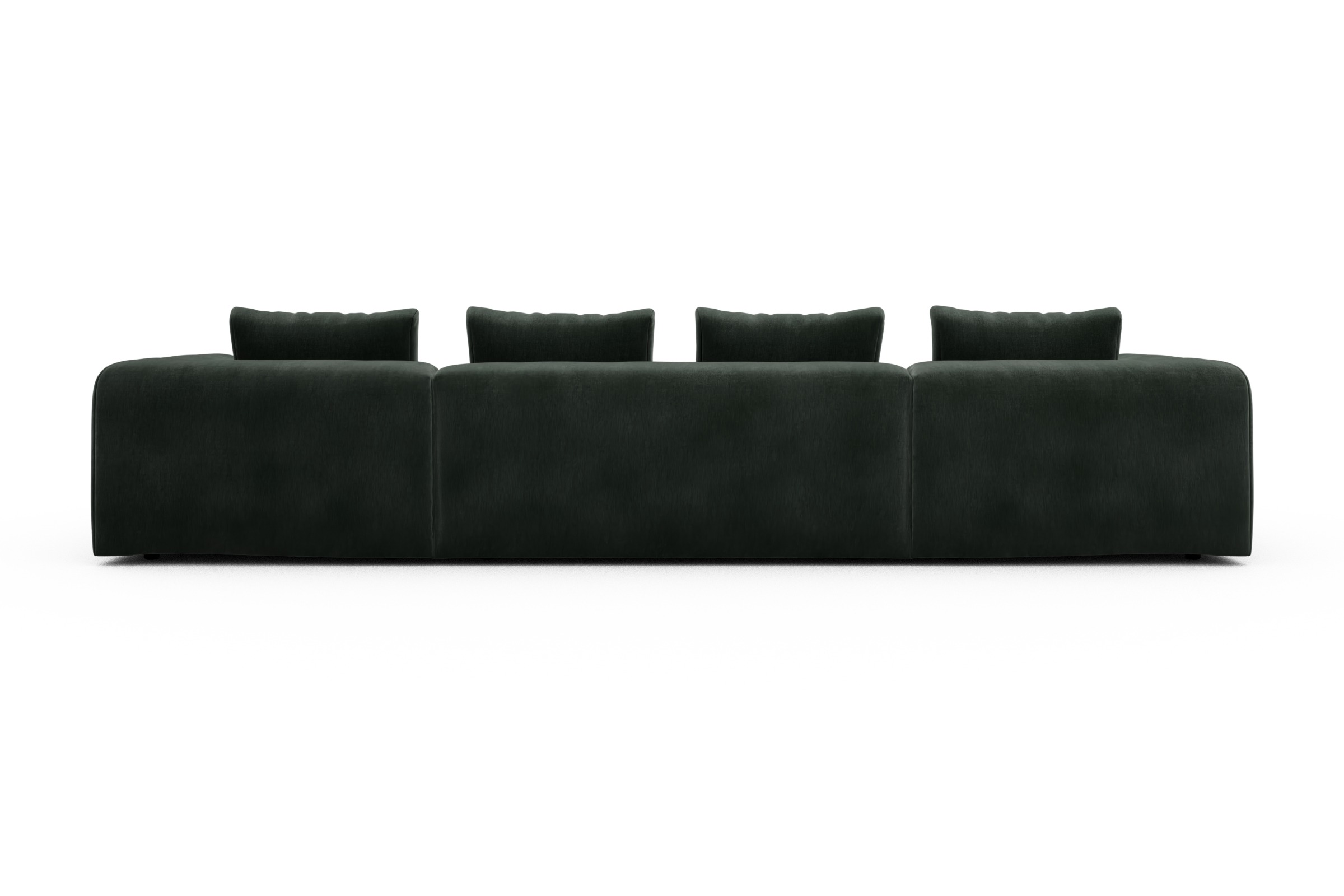Wohnlandschaft Fred mit 2-Sitzer und Chaiselongue beidseitig Smooth-Laurel-Green