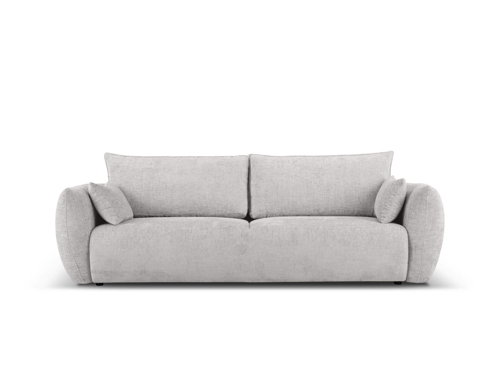 Cosmopolitan Design Schlafsofa Matera 3-Sitzer mit Bettkasten Chenille Eden Silber