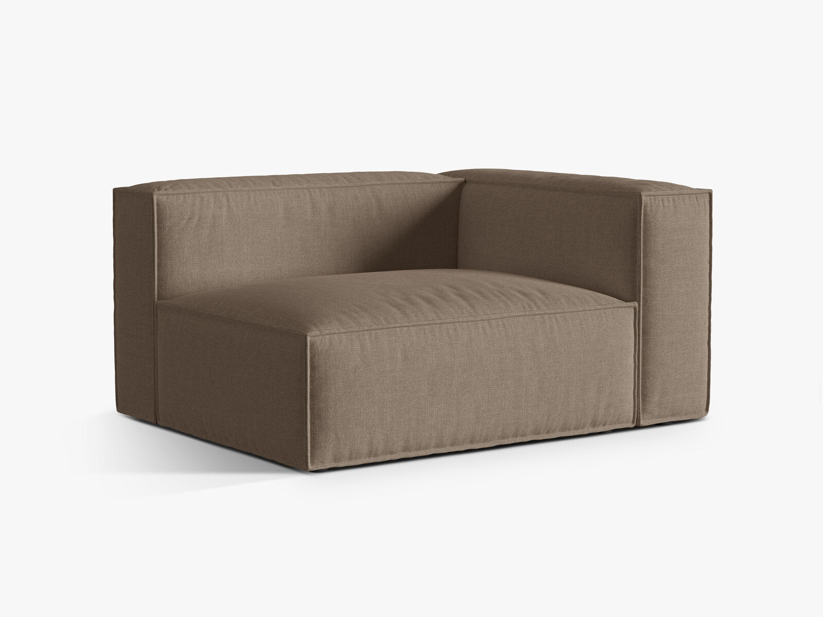 Micadoni Eckmodul Nuria 2-Sitzer Strukturierter Stoff Liberty Cappuccino Rechts