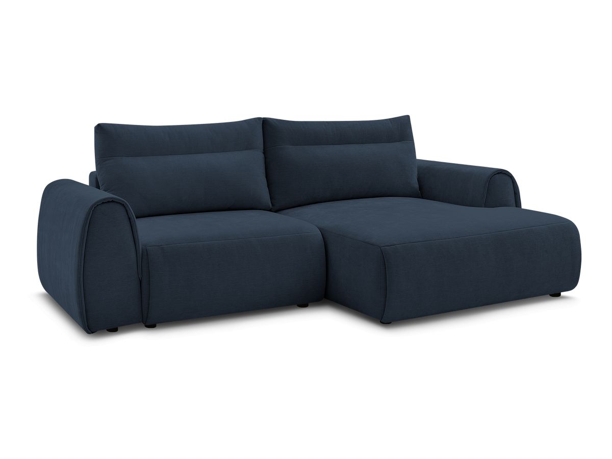 Bobochic Aden Ecksofa 246 × 152 cm Stoff Dunkelblau Ecke rechts