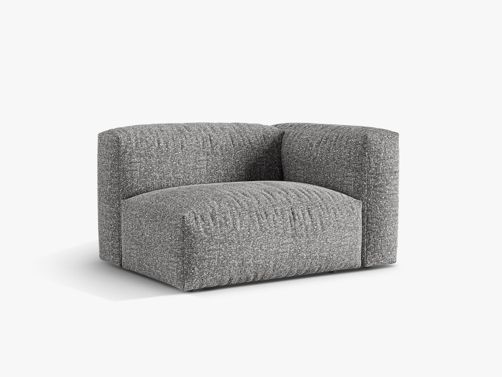 Micadoni Eckmodul Martina 1-Sitzer Rechts Boucle Monet Graphit