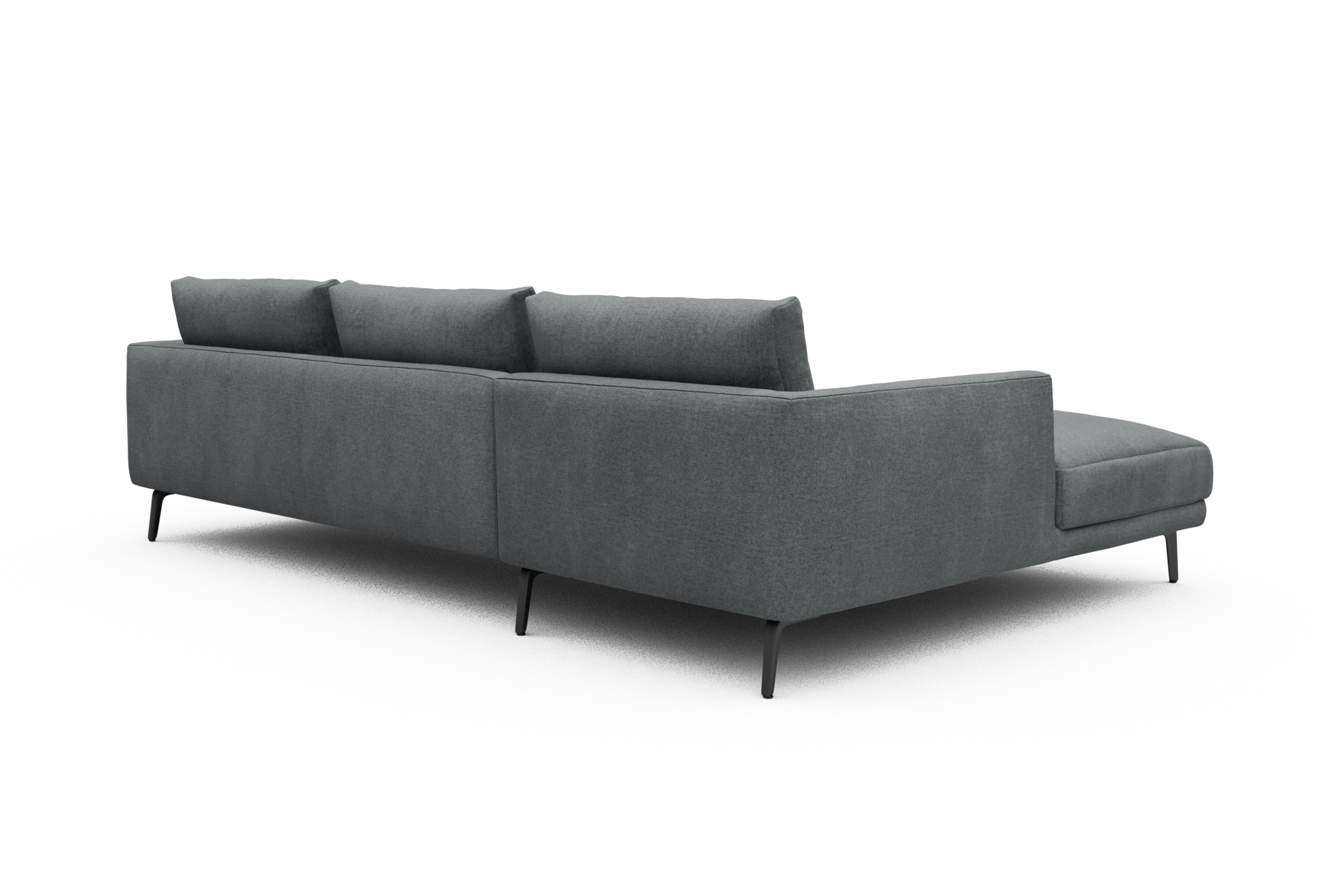 Ecksofa Karl Chaiselongue links mit 2,5-Sitzer Casone-Gravel-Grey