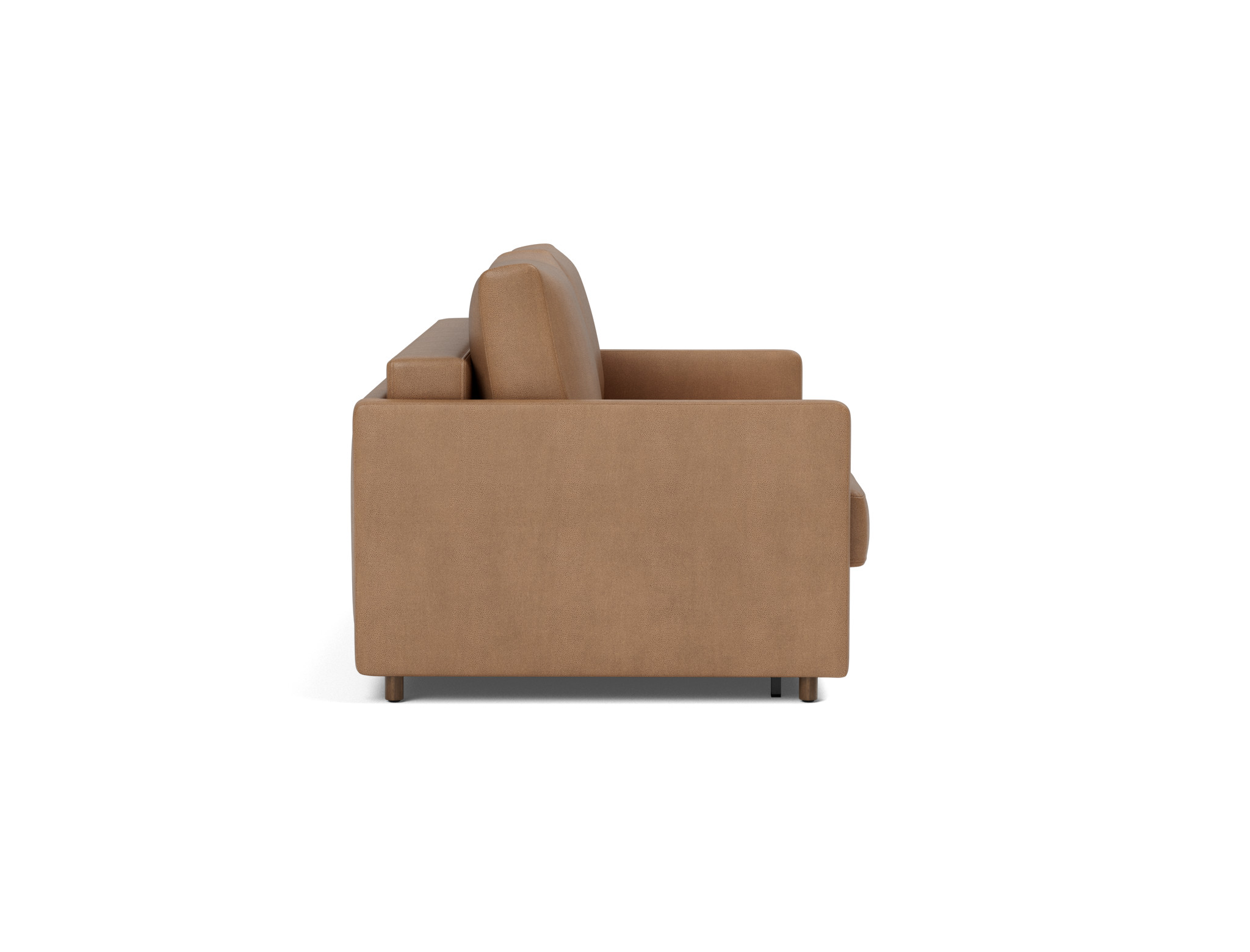 Schlafsofa Neah mit Slim-Armlehnen 160 Lederoptik Faunal 551-Brown