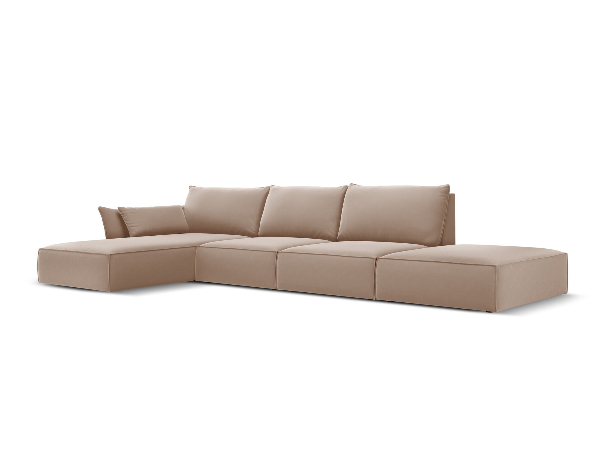 Micadoni Ecksofa Kaelle 5-Sitzer Links Samt Beige