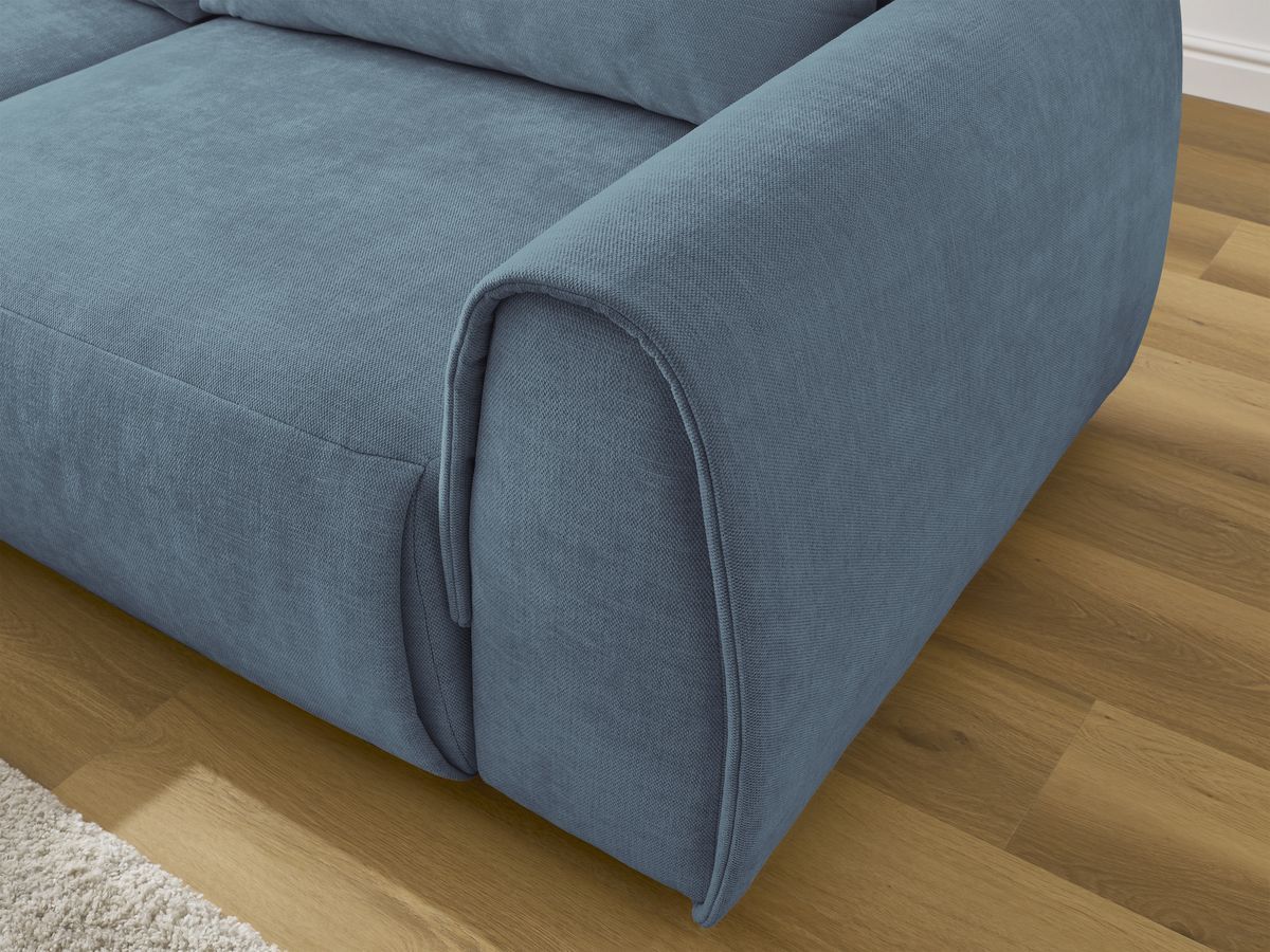 Bobochic Aden Ecksofa 246 × 152 cm Stoff Hellblau Ecke links