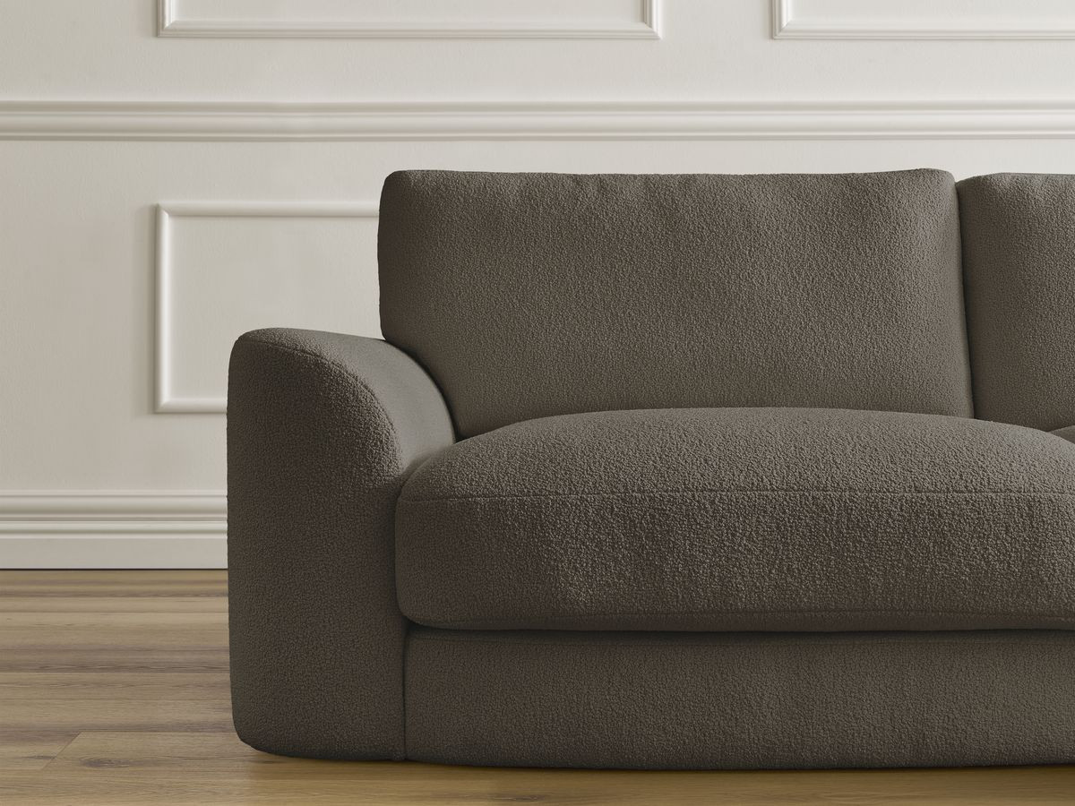 Bobochic Leonore Sofa 3-Sitzer Bouclé-Stoff Braun