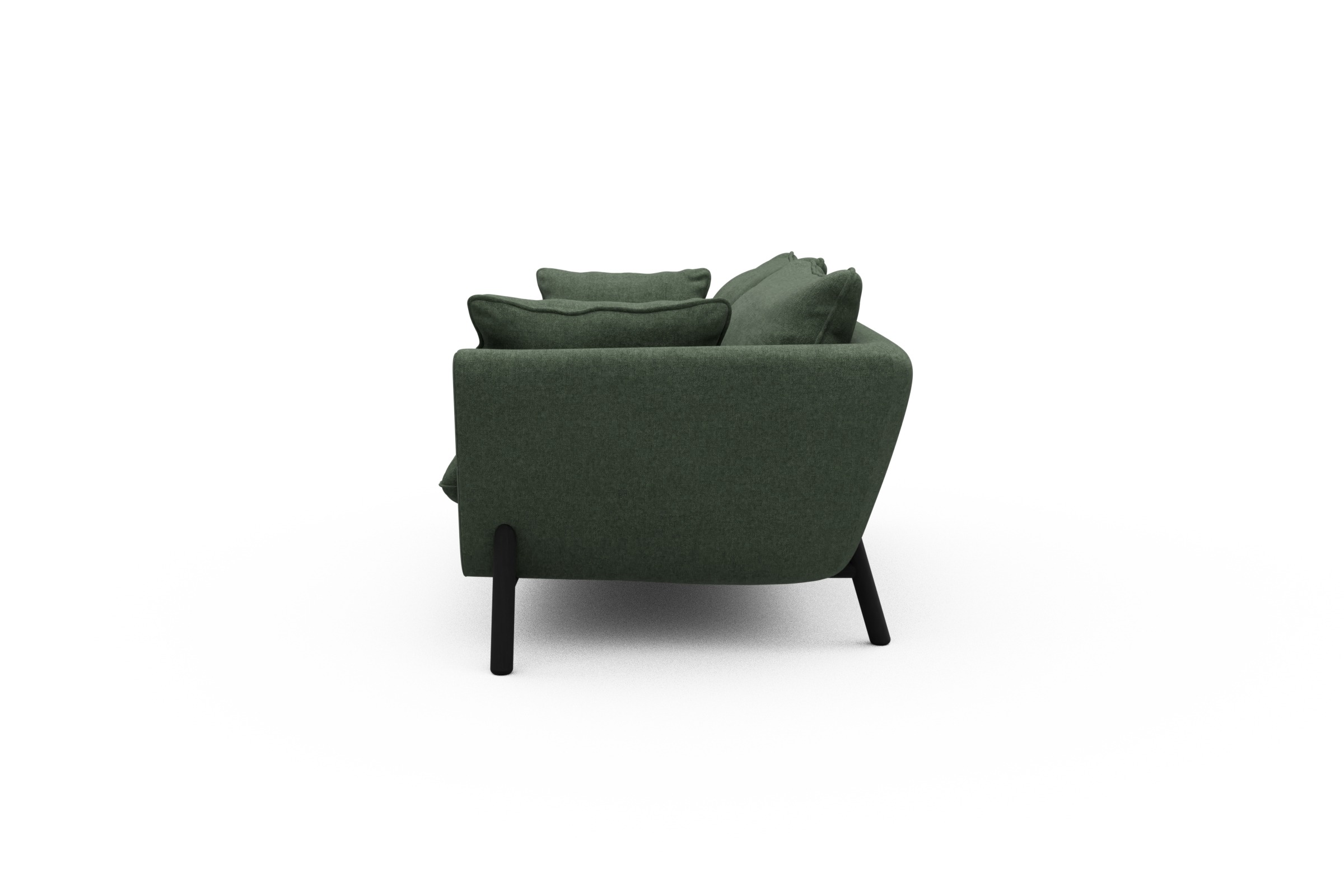 Sofa Emil PREMIUM 2-Sitzer Beinfarbe Eiche Schwarz Casone-Forest-Green