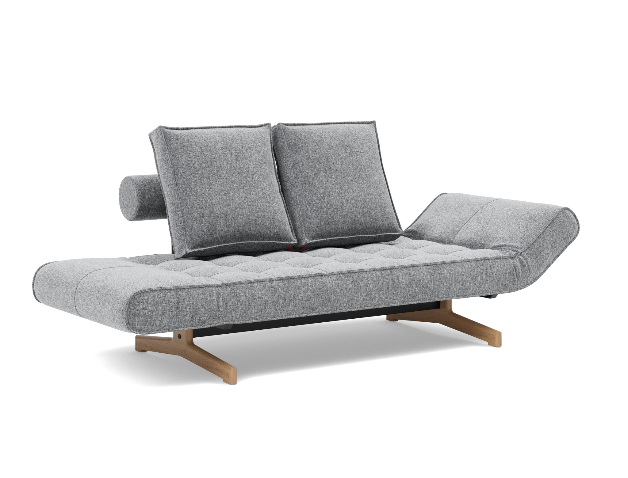 Tagesbett Ghia Strukturierter Stoff Twist 565-Granite Beine Eiche