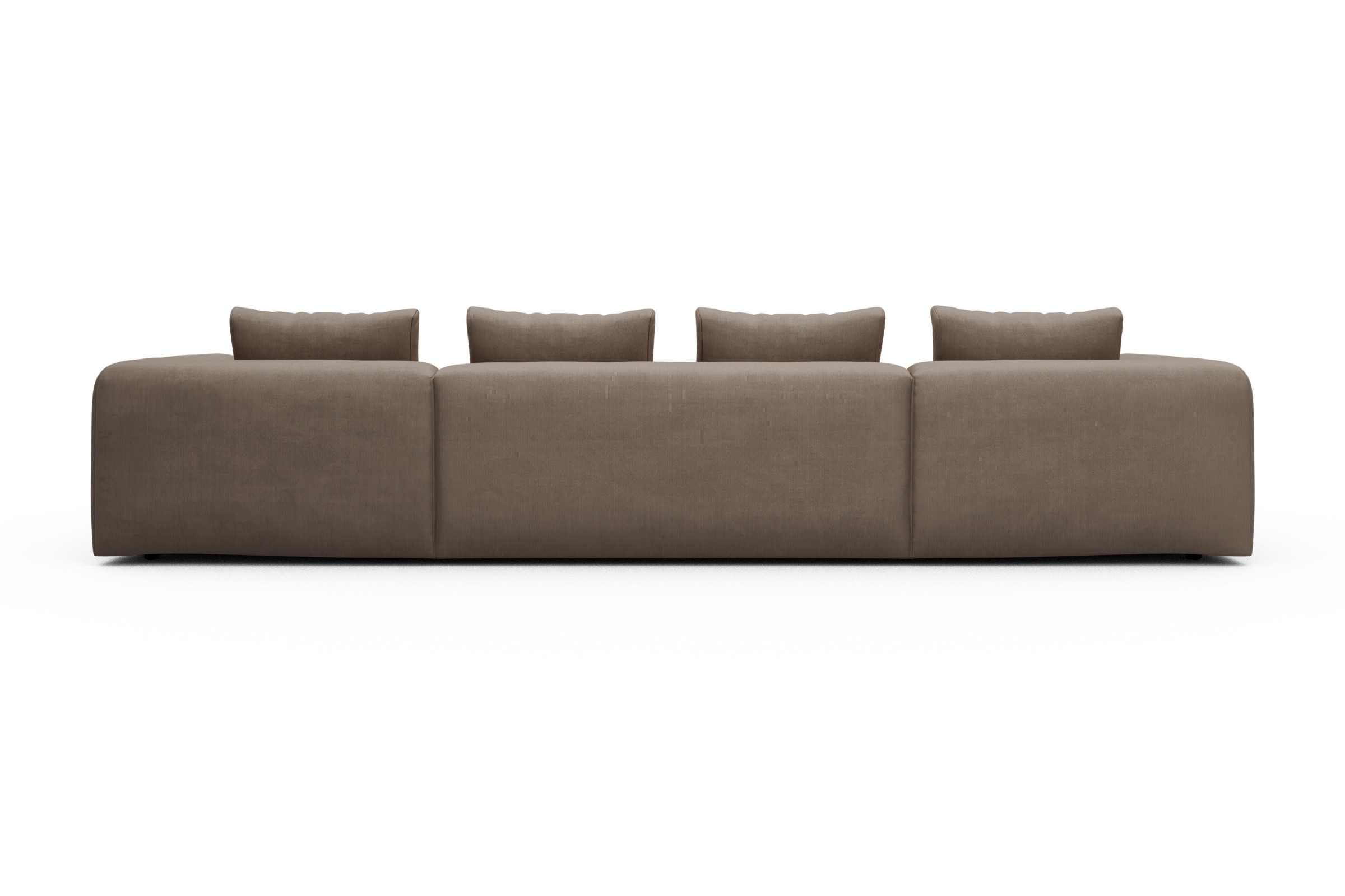 Wohnlandschaft Fred mit 2-Sitzer und Chaiselongue beidseitig Cordufine-Biege
