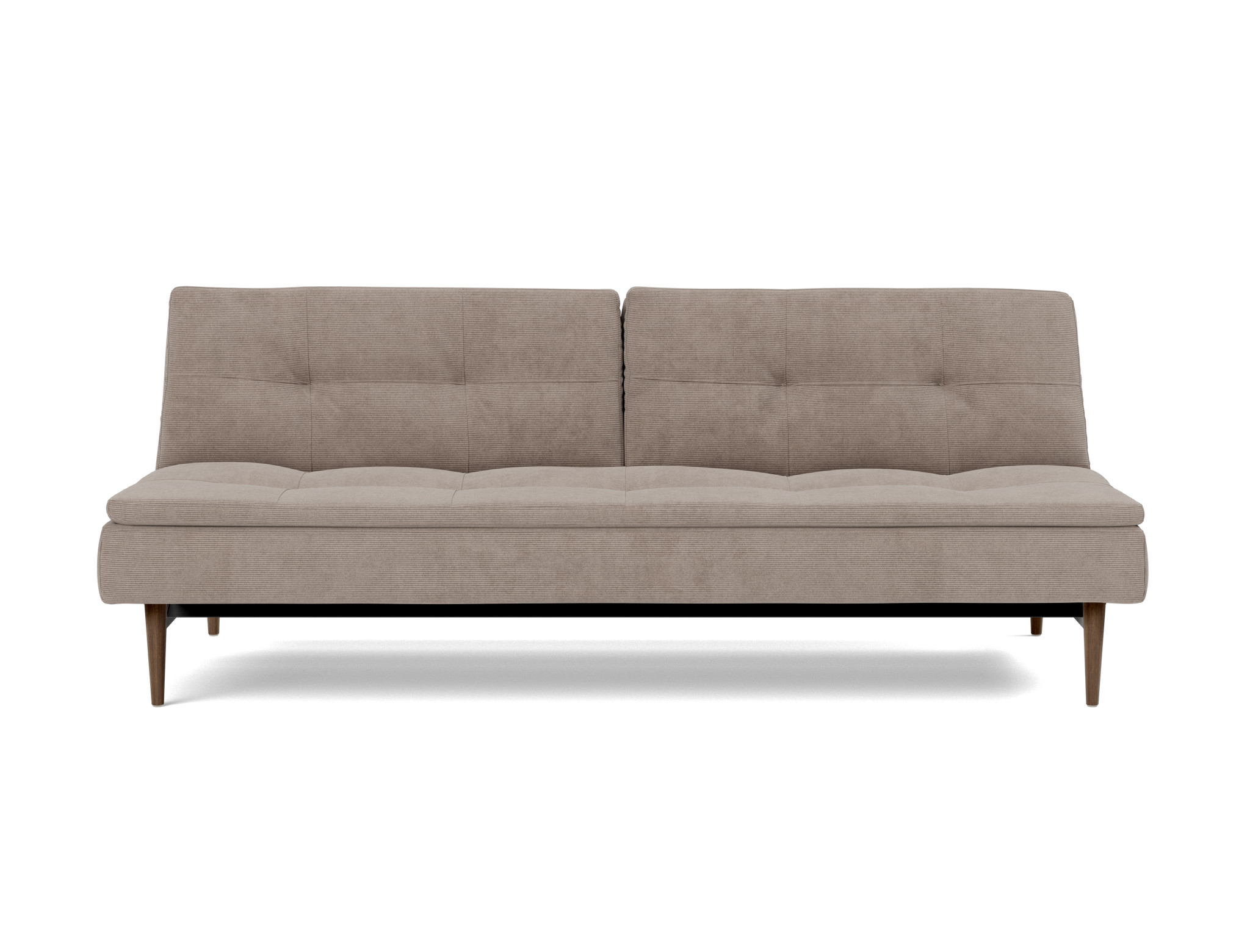Schlafsofa Dublexo Kord Cordufine 318-Beige Beine Styletto Eiche dunkel