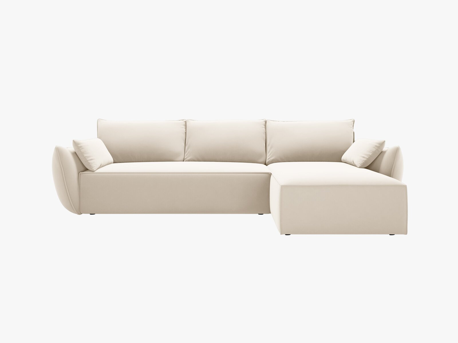 Micadoni Kaelle Ecksofa 4-Sitzer mit Schlaffunktion Rechts Samt Bluvel Helles Beige
