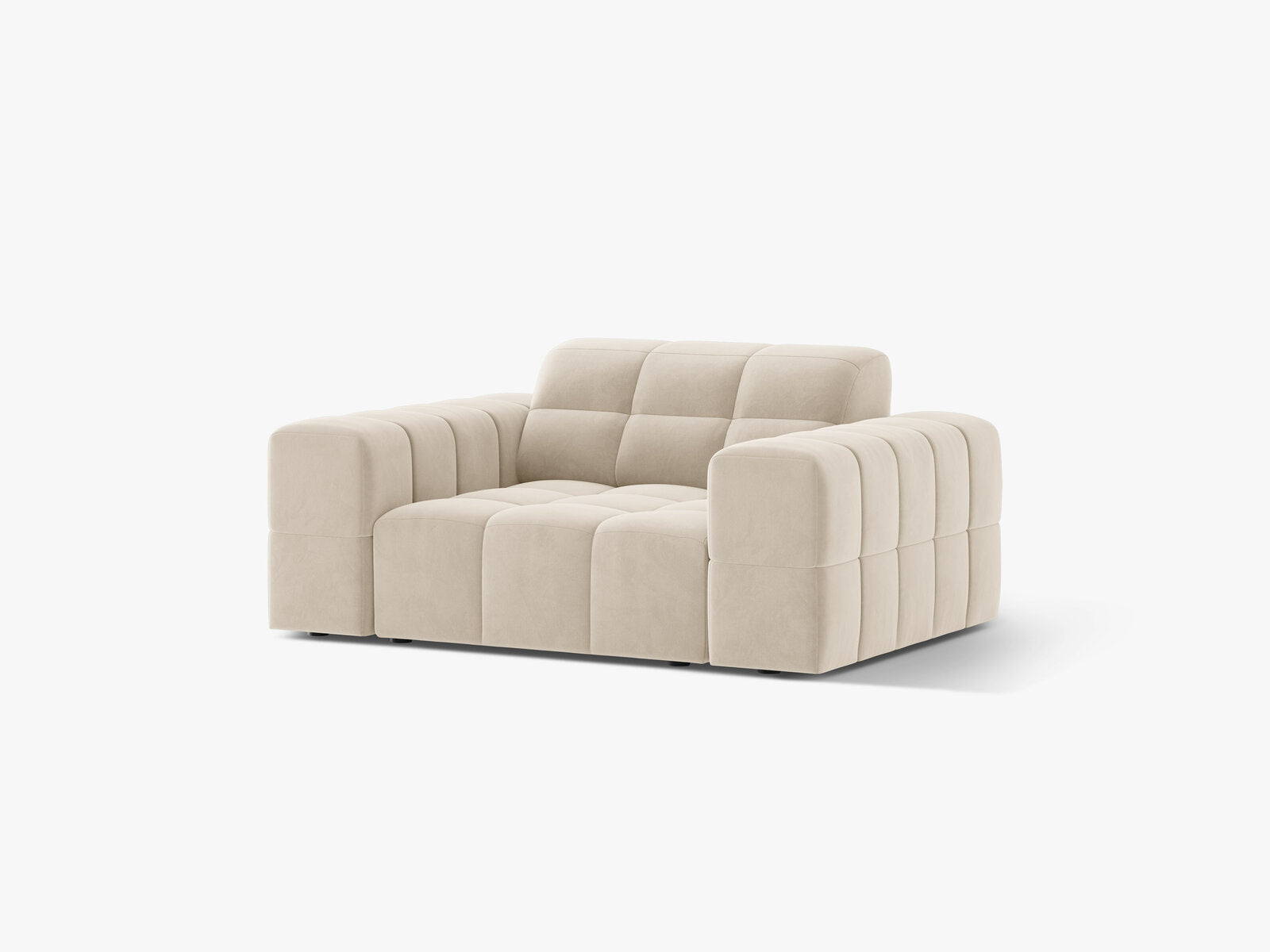 Micadoni Sessel Jennifer 1-Sitzer Samt Bluvel Helles Beige