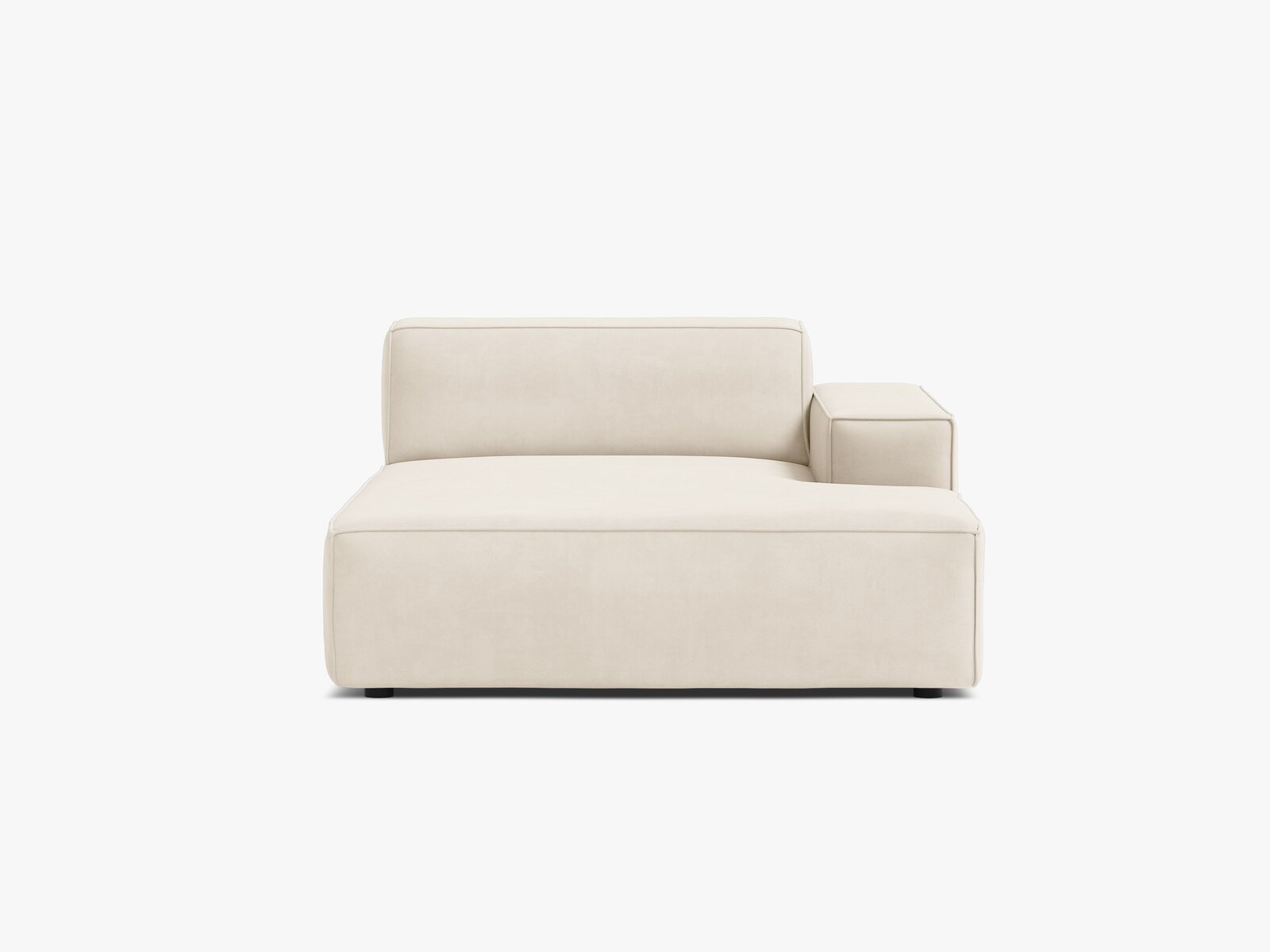 Micadoni Jodie Chaiselongue Rechts Samt Bluvel Helles Beige