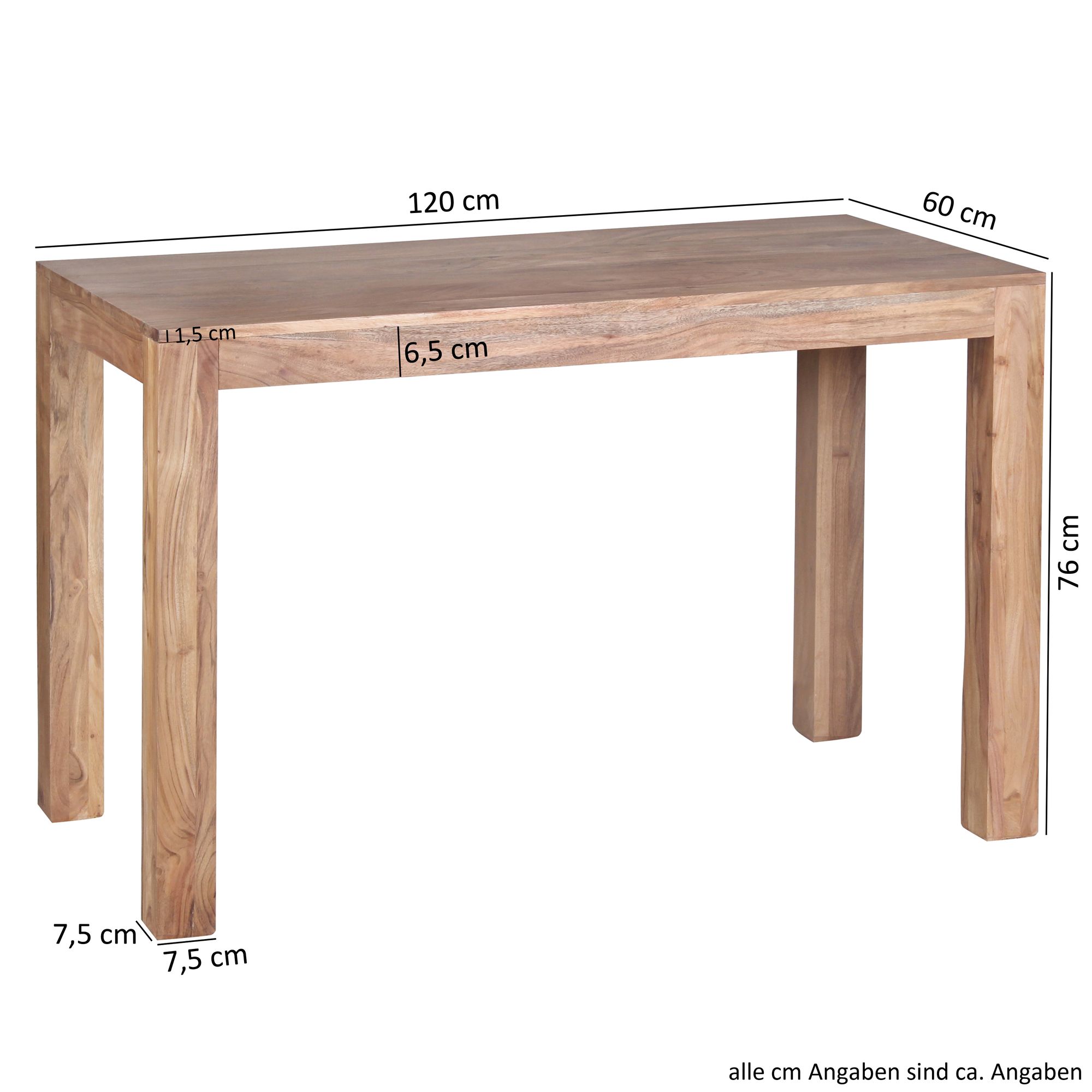 Esstisch Aalvik Akazie Massivholz 120 × 60 × 76 cm
