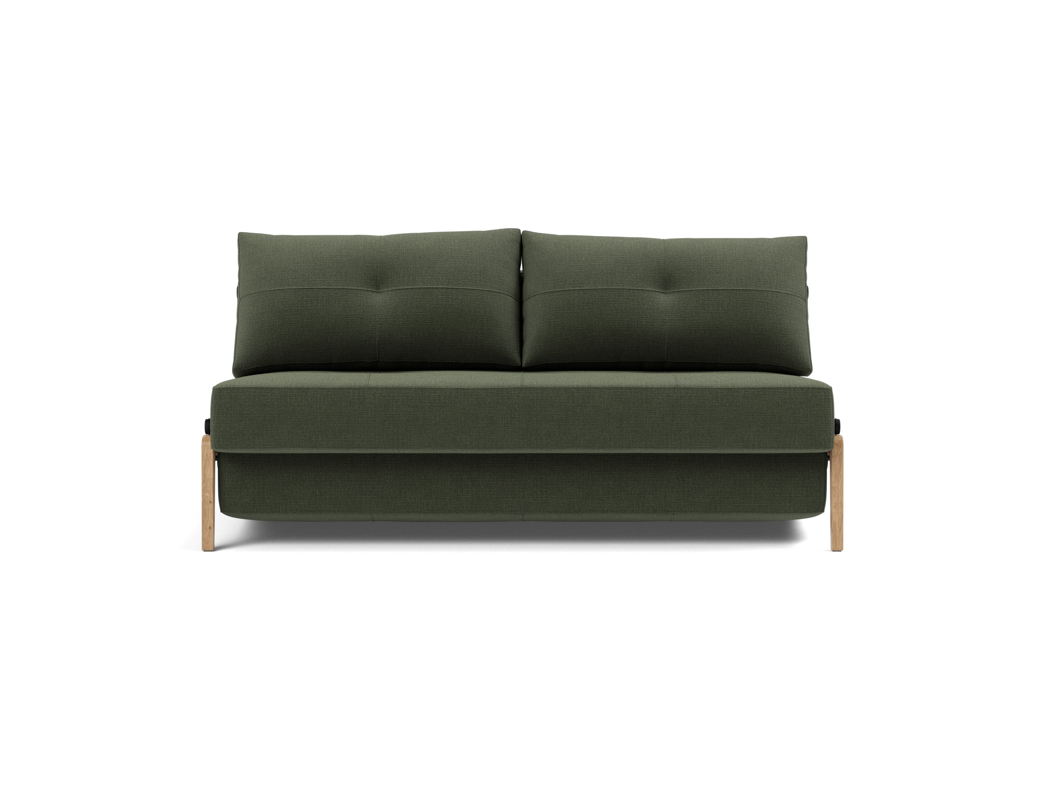 Schlafsofa Cubed 160 Chenille Esina 413-Olive-Green Beine Eiche
