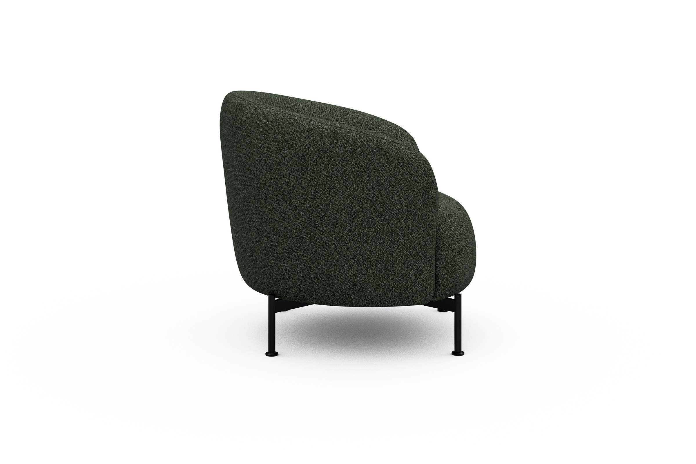 Sessel Ronda X-Metallgestell Schwarz Vanora-Deep-Green