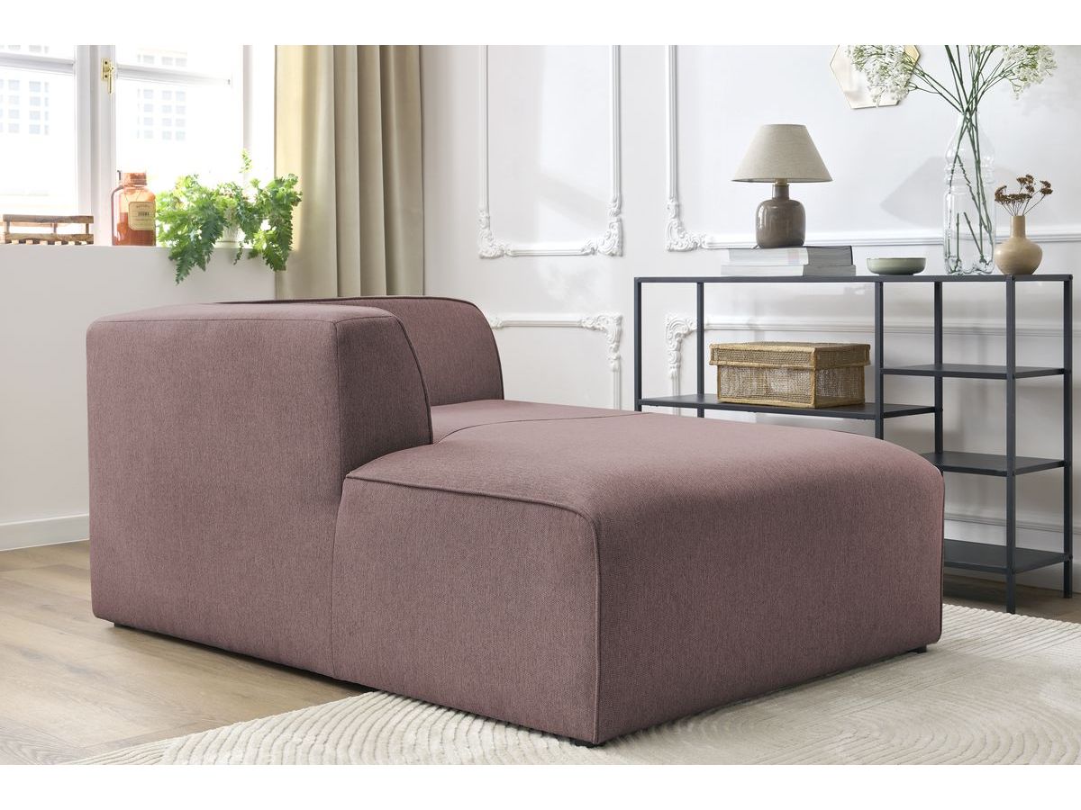 Bobochic Megeve Méridienne-Modul Melange-Stoff Rosa Ecke links
