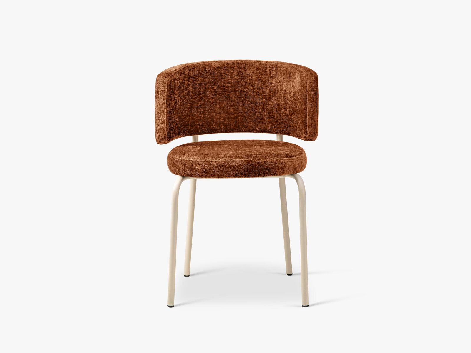 Micadoni Dora Samtiger Stuhl Chenille Perfect Harmony Terrakotta Creme