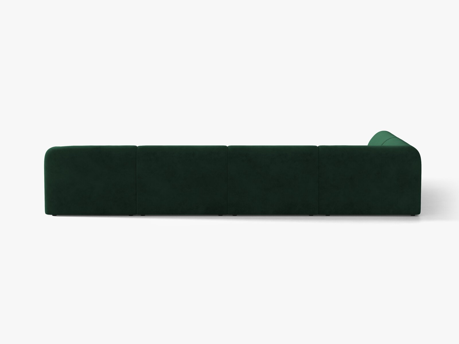 Micadoni Panorama-Ecksofa Miley 6-Sitzer Samt Bluvel Flaschengrün Links