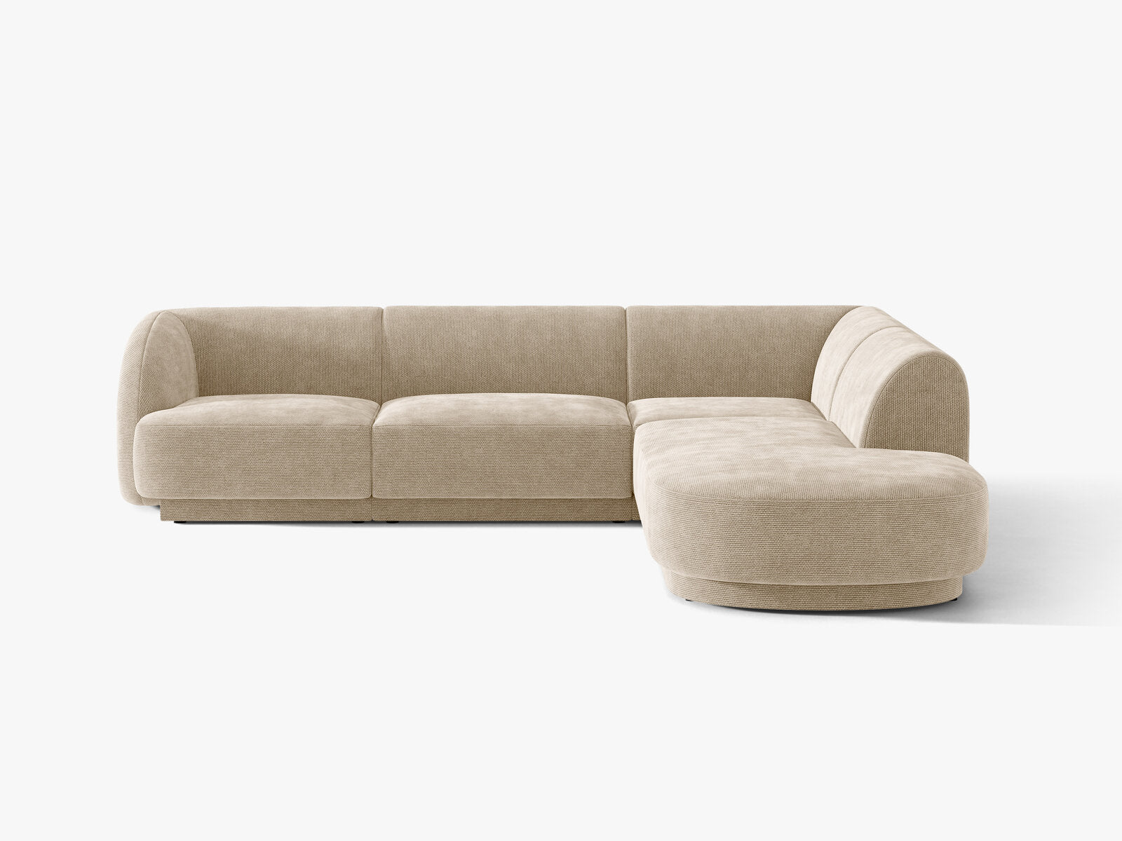 Micadoni Ecksofa Miley 6-Sitzer Rechts Chenille Eden Beige