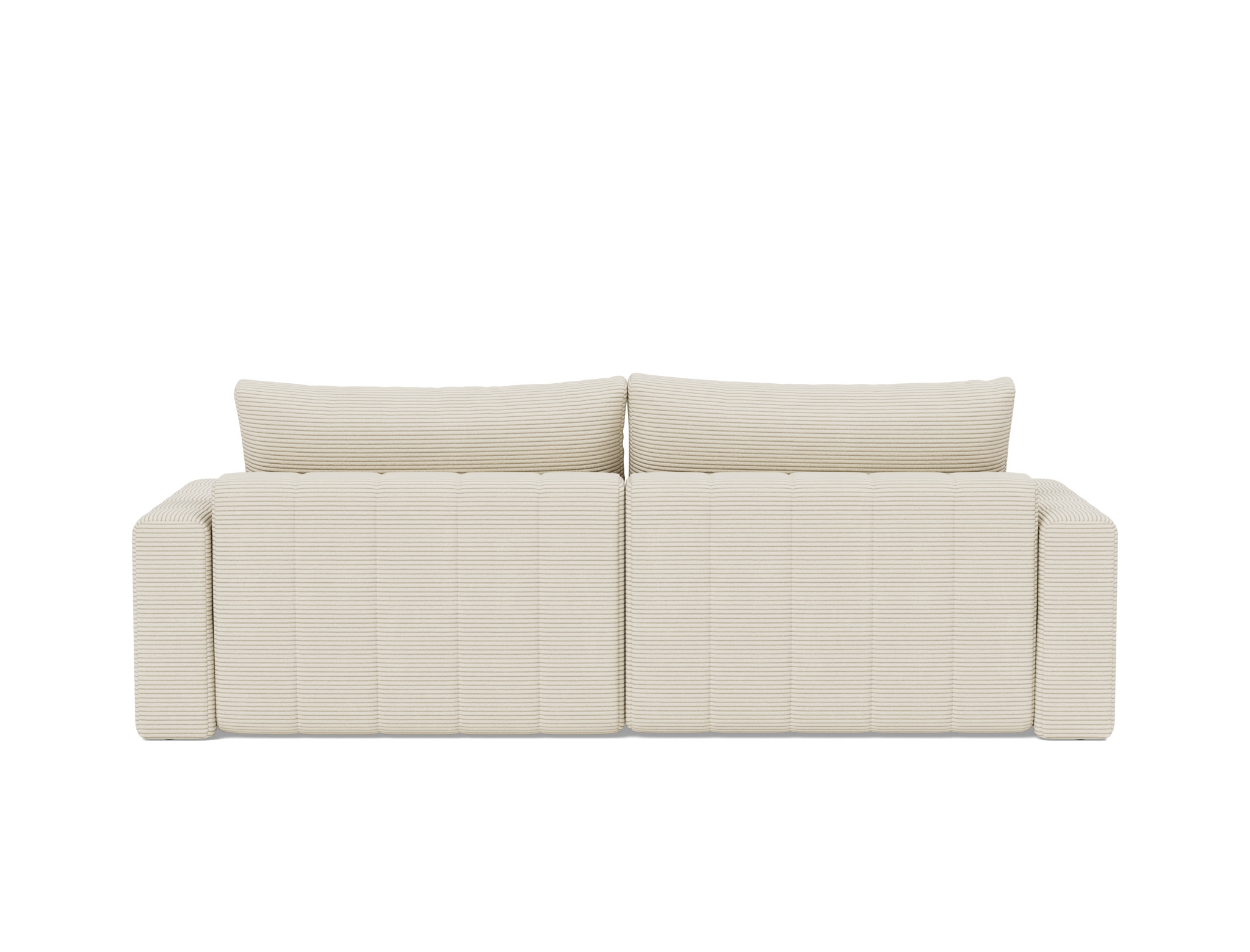 Schlafsofa Akello mit Chaiselongue und Armlehnen Kord Corduroy 594-Ivory