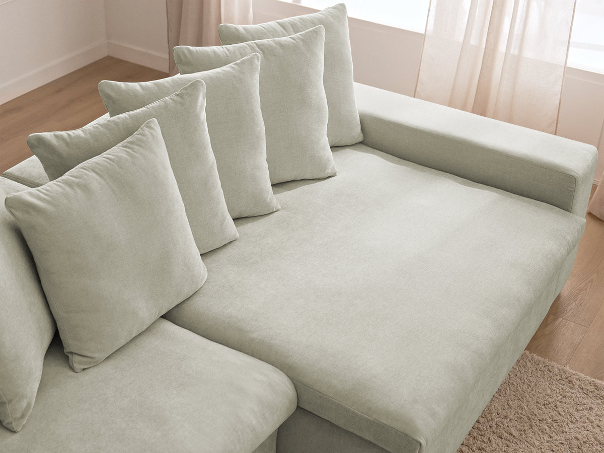 Bobochic Enore Ecksofa 330 × 100 cm Stoff Beige Ecke rechts