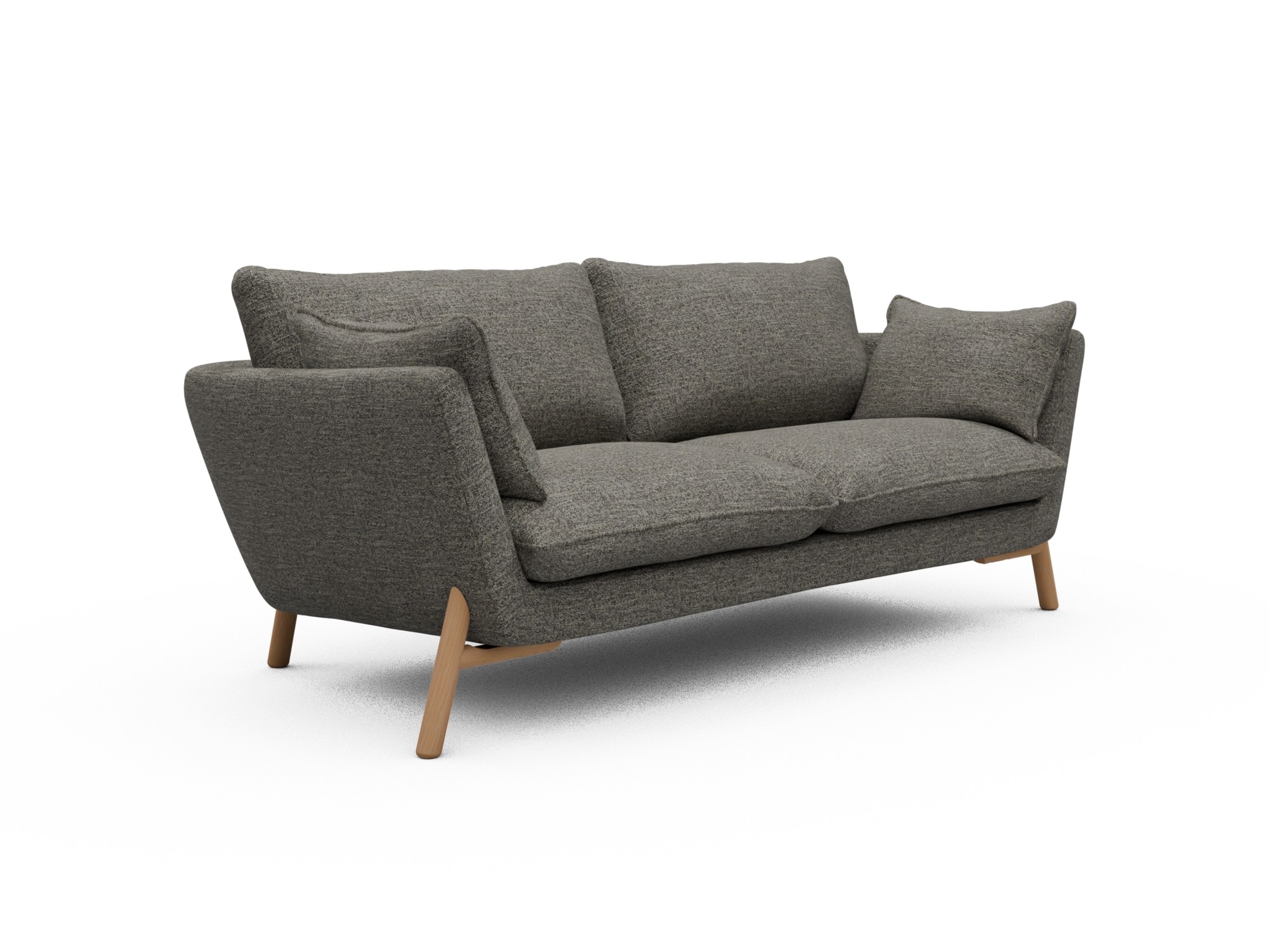 Skandi Home Sofa Emil 2-Sitzer Beinfarbe Eiche Natur Carreno-Sepie-Brown moebelfaktor