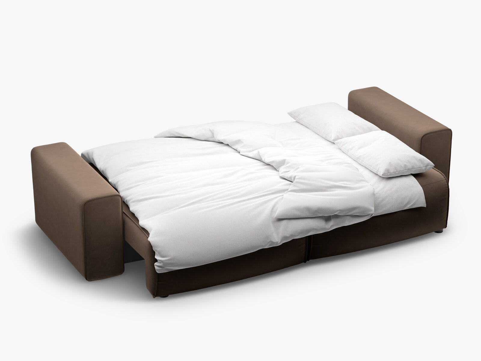 Micadoni Sofa Victor 3-Sitzer mit Schlaffunktion Samt Schokolade