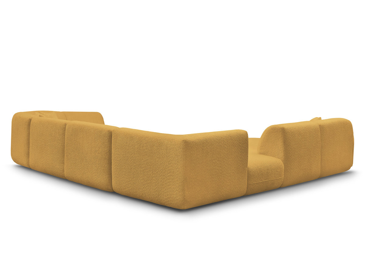 Bobochic Anda Wohnlandschaft mit Pouf 396 × 357 cm Chenille Gelb Ecke links