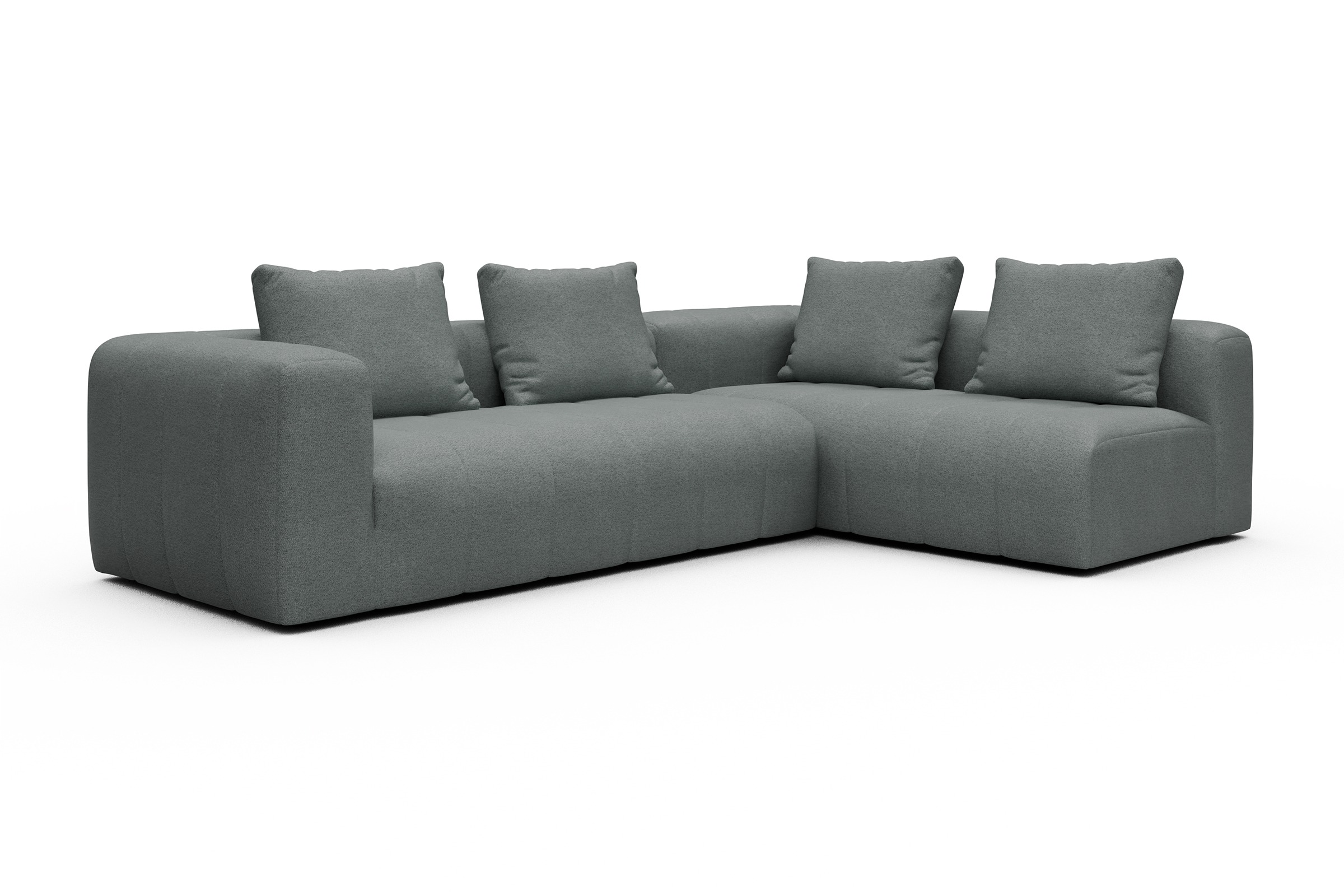 Ecksofa Hugo 2x 2,5-Sitzer Armlehne links Denari-Soft-Grey