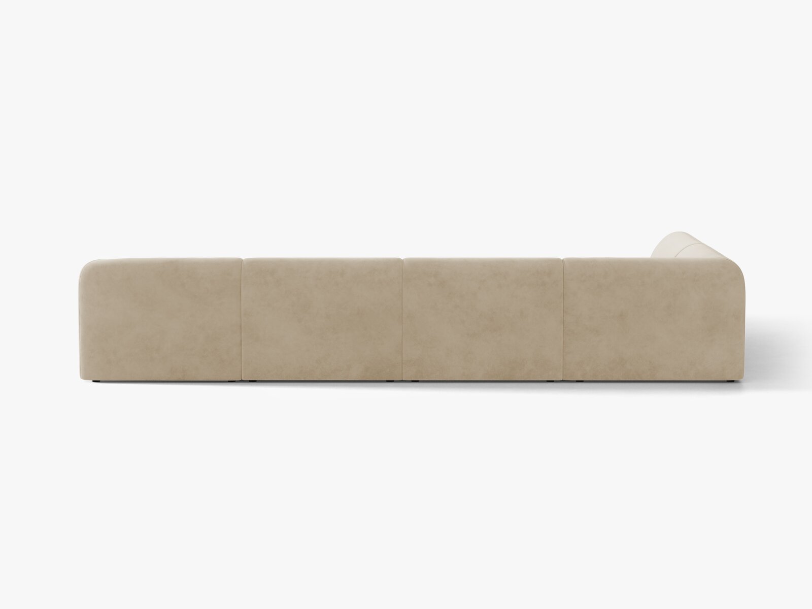Micadoni Panorama-Ecksofa Miley 6-Sitzer Samt Venus Beige Links
