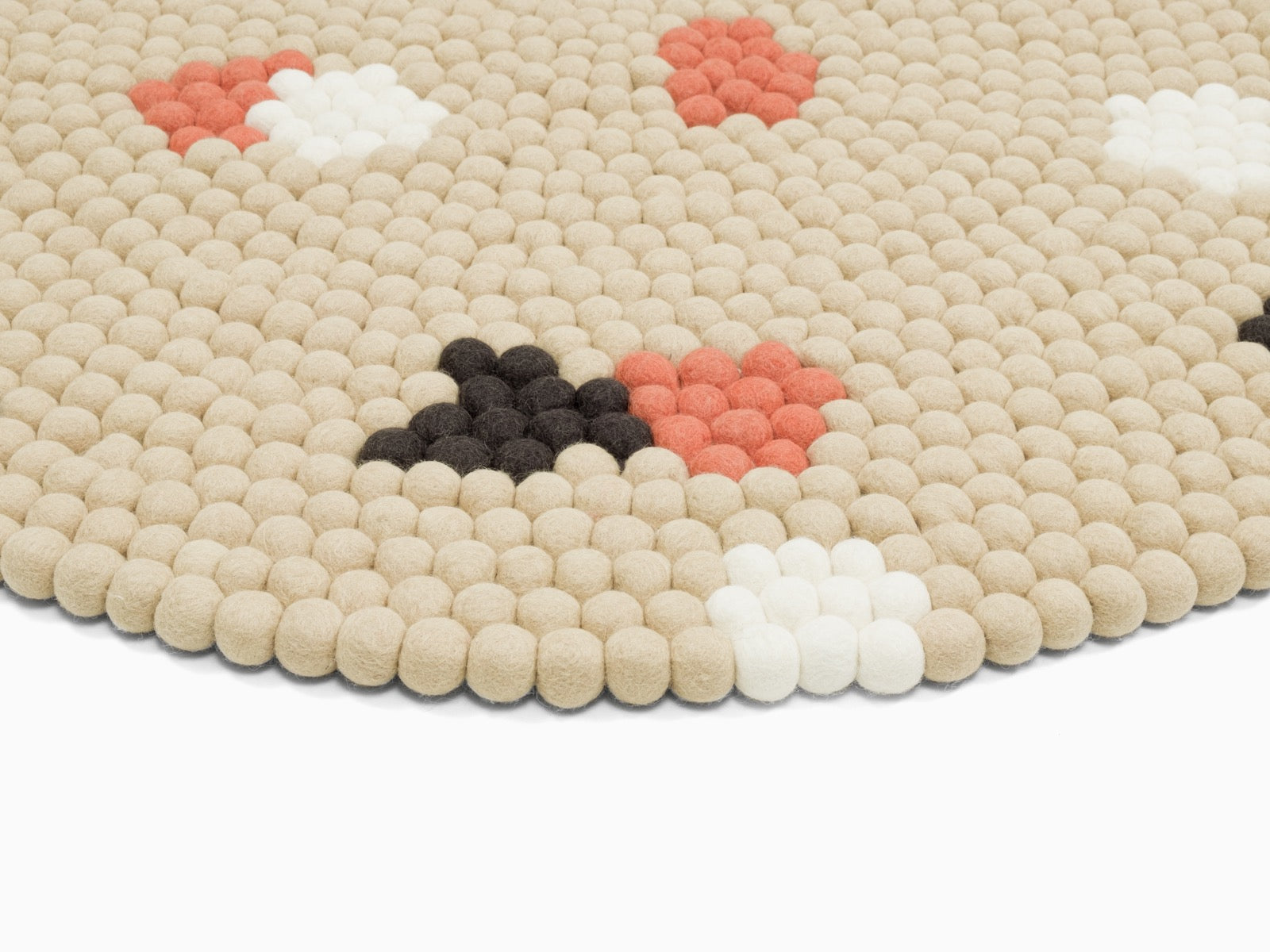 myfelt Terra Sand Filzkugelteppich Beige rund Ø 50 cm