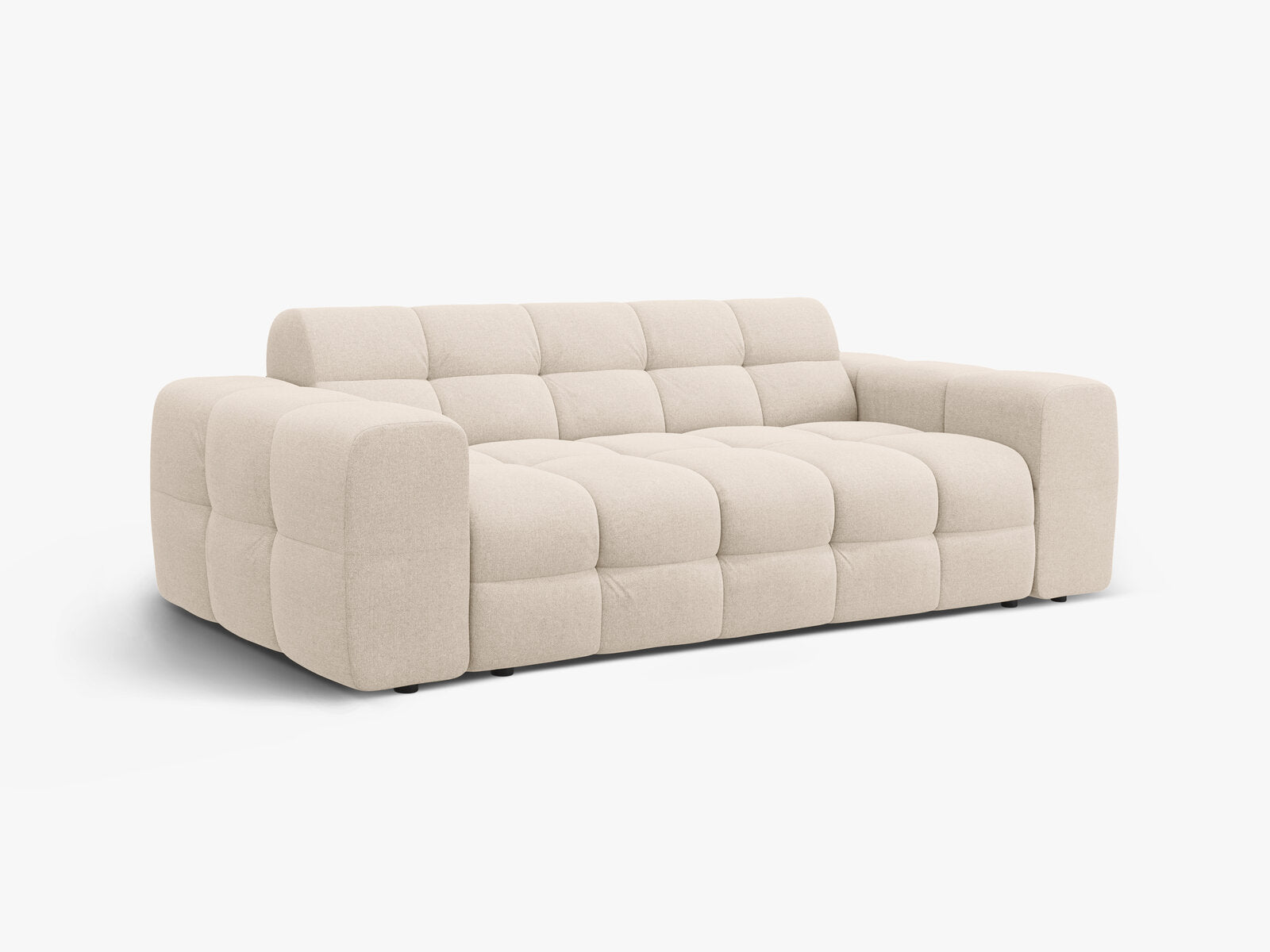 Micadoni Sofa Kendal 3-Sitzer Strukturierter Stoff Beige
